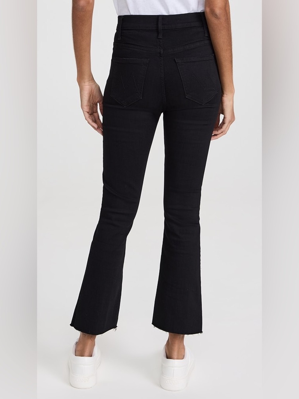 MOTHER Black, The Hustler Ankle Fray, Not Guilty, Size 30, Cropped Flare Jeans